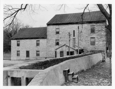 Doe Run Hotel (Old Water Power Mill), rear view, showing mill race; designed or constructed in 1784