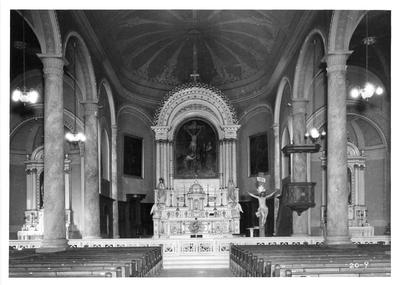 St. Joseph's Cathedral, interior toward the Chancel; designed or constructed in 1819 by Joseph Robinson