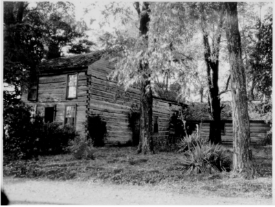 Large, log house, two-story