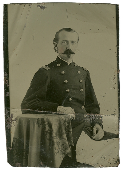Colonel Clinton Jones True (1836-?) U.S.A.; served as a captain in the 20th Kentucky Mounted Infantry Regiment and commanded as colonel both the 40th Kentucky Mounted Infantry Regiment and 53rd Kentucky Mounted Infantry Regiment; True in uniform