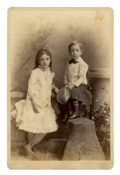 Portrait of an unidentified girl and boy