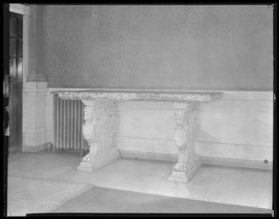Dixie Antique Shop; marble, griffin legged table