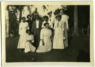 Eight unidentified African American females and one male