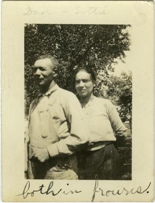 Unidentified African American male and unidentified African American female; written on front 