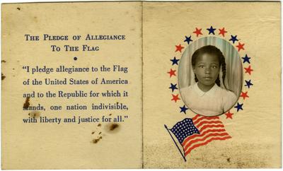 Unidentified African American female child; photo taken at a photo booth