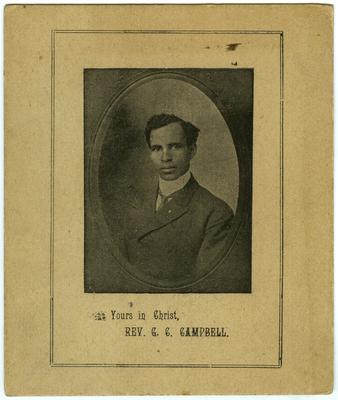 Reverend G.C. Campbell; printed on front 