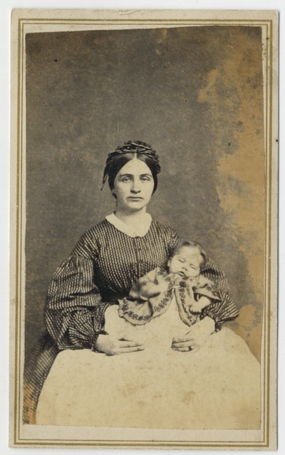 Unidentified woman with baby