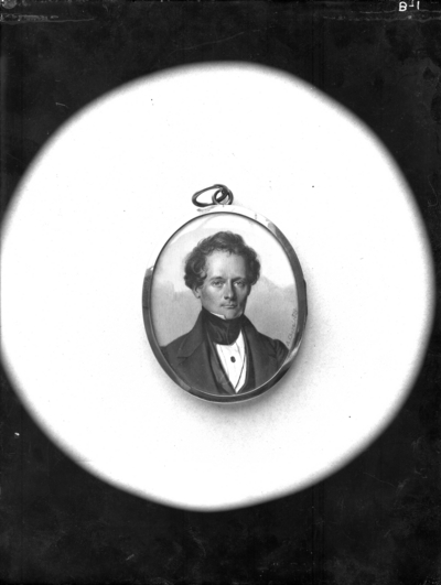 Dr. Robert Peter, image is a reproduction of a locket potrait of Peter painted on ivory in 1839
