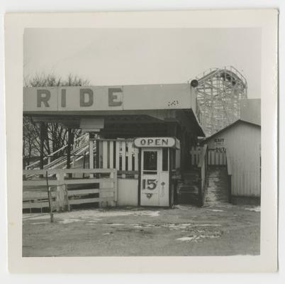 Pony Ride attraction facility, safe gentle fun, Joyland Park; side front view