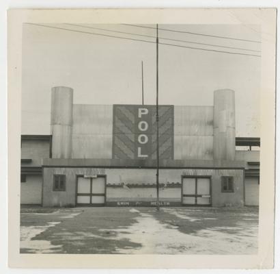 Pool, amusment facility, Joyland park; frontal view