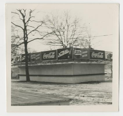 Coca Cola Pepsi Burger Better, amusement food and drink stand, Joyland Park; front side view
