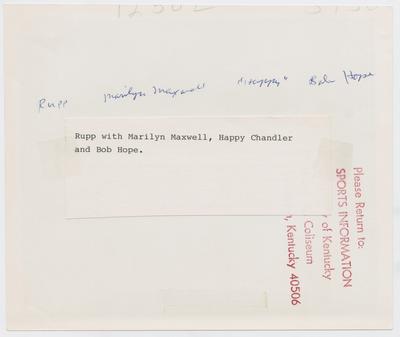 Adolph Rupp, Marilyn Maxwell, A.B. 