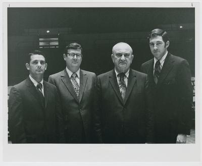 UK Coaching Staff: Dickie Parsons, Joe B. Hall, Adolph Rupp, and Gale Catlett