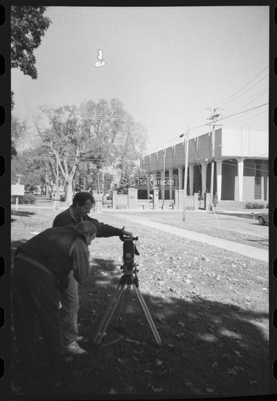 Man with television camera, Columbia, Tennessee