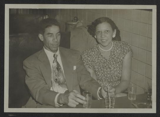 Lyman T. Johnson and wife, Juanita Morrell Johnson at Top Hat Night Club, Old Walnut Street, Louisville