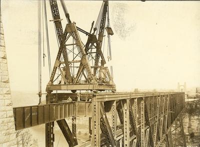 Men doing construction on one end of High Bridge