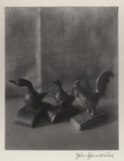 Various sculpted animal figurines; John Jacob Niles