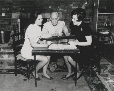 Rehearsal at Boot Hill Farm; Left to Right: Jacqueline Roberts, Janelle Pope, and John Jacob Niles
