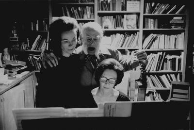 Rehearsal at Boot Hill Farm; Left to Right: Jacqueline Roberts, John Jacob Niles, and Nancie Fields; Kerby Smith
