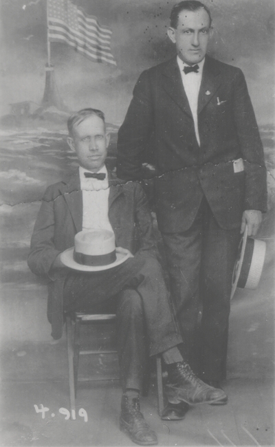 John Thomas Niles, John Jacob Niles' father, and Deputy Mattie Sternburg; Father was chief civil law enforcement office at Camp Taylor