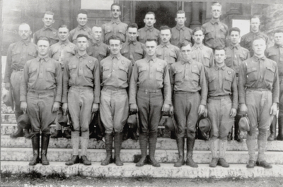 Group shot of World War I soldiers, John Jacob Niles (2nd row, 3rd from right)