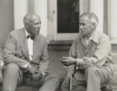 John Jacob Niles with Crispen Ogilby (left); Wheeling, West Virginia; George Kossuth