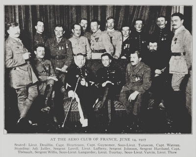 Group portrait at the Aero Club of France