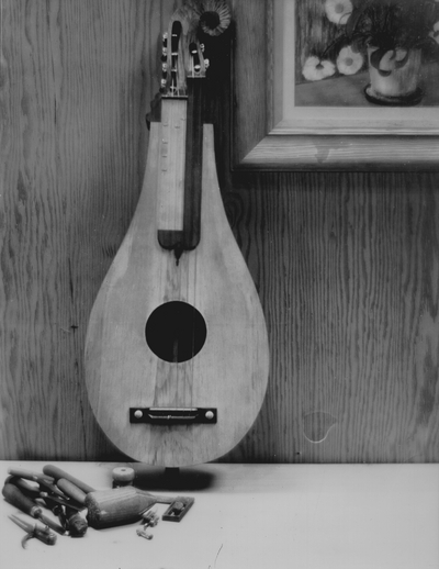 Dulcimers at various stages of production; John Jacob Niles