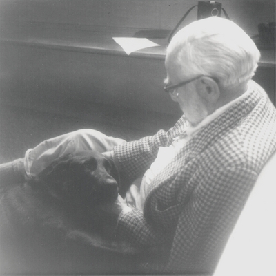 John Jacob Niles with dog Rosie