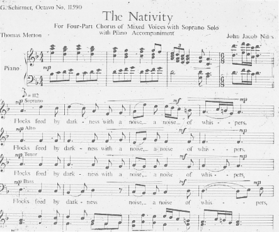 Music score from the Nativity