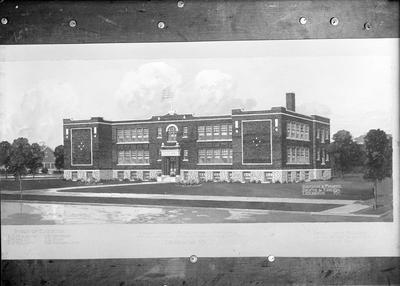 exterior of the Ashland School building, copy negative