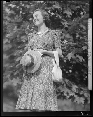 Dorothy Hillenmeyer standing in front of trees; (1940 Kentuckian)                             (University of Kentucky)