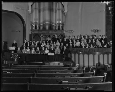 A large choir in sanctuary, pipe organ