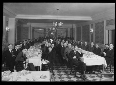 Businessmen at banquet