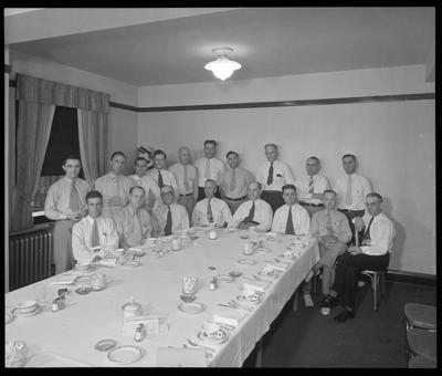 Men at dinner table