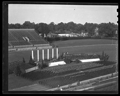 Stoll Field, ready for commencement/graduation