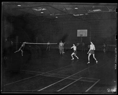Gym class at UK; badminton