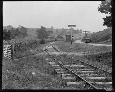 Railroad track at crossing