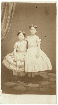 (left to right), Clarissa Greig Jeffrey (1854-1892) and Mary Highham Jeffrey (1858-1935); written on back in pencil:                              
