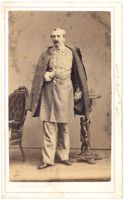 Brigadier General William Preston (1816-1887), C.S.A.; Lexington, KY native; in uniform; back of the image notes in ink:                              