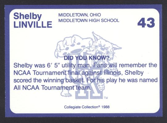 Kentucky's Finest #43: Shelby Linville (1949-52), back