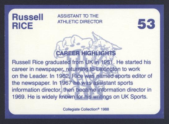 Kentucky's Finest #53: Russell Rice, back