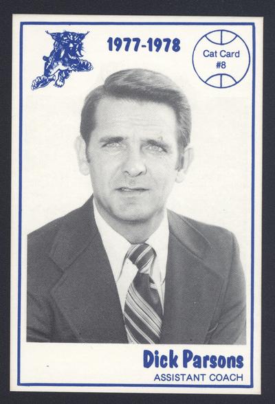 Cat Card #8: Dick Parsons, assistant coach, front