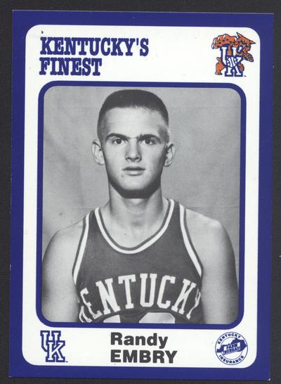 Kentucky's Finest #83: Randy Embry (1961-1965), front