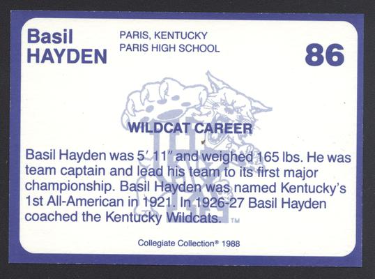 Kentucky's Finest #86: Basil Hayden (1919-1922), back