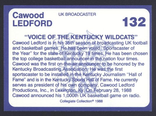 Kentucky's Finest #132: Cawood Ledford, back