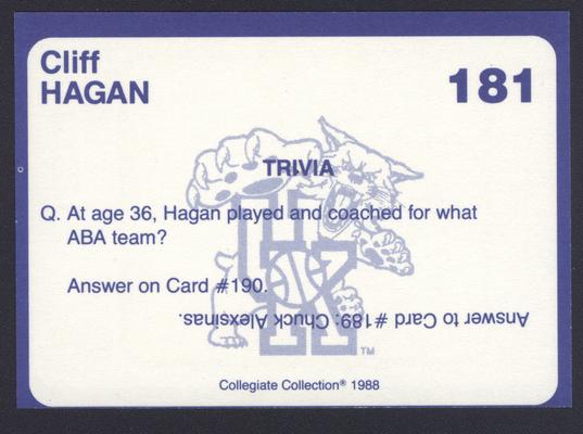 Kentucky's Finest #181: Cliff Hagan (1950-1954), back