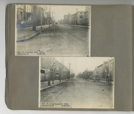 First image: 9th St looking east from Orchard St // Second image: 9th St Looking east from Monmouth St Newport, Kentucky