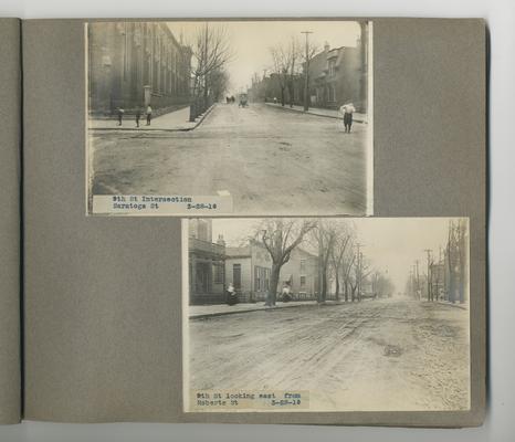 First image: 9th St Intersection Saratoga St // Second image: 9th St looking east from Roberts St Newport, Kentucky