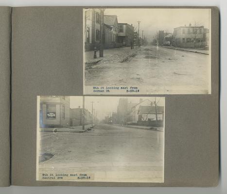 First image: 9th St looking east from German St // Second image: 9th St looking east from Central Ave Newport, Kentucky
